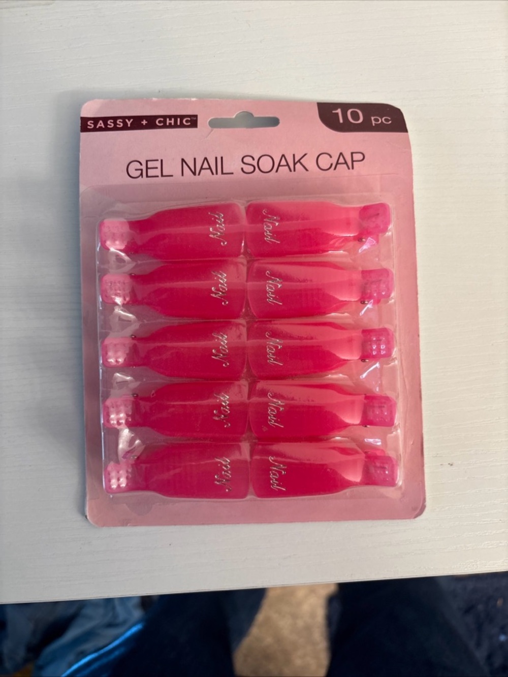 Pink Gel Nail Soak Caps - 10 Pc
